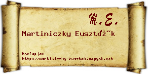 Martiniczky Euszták névjegykártya